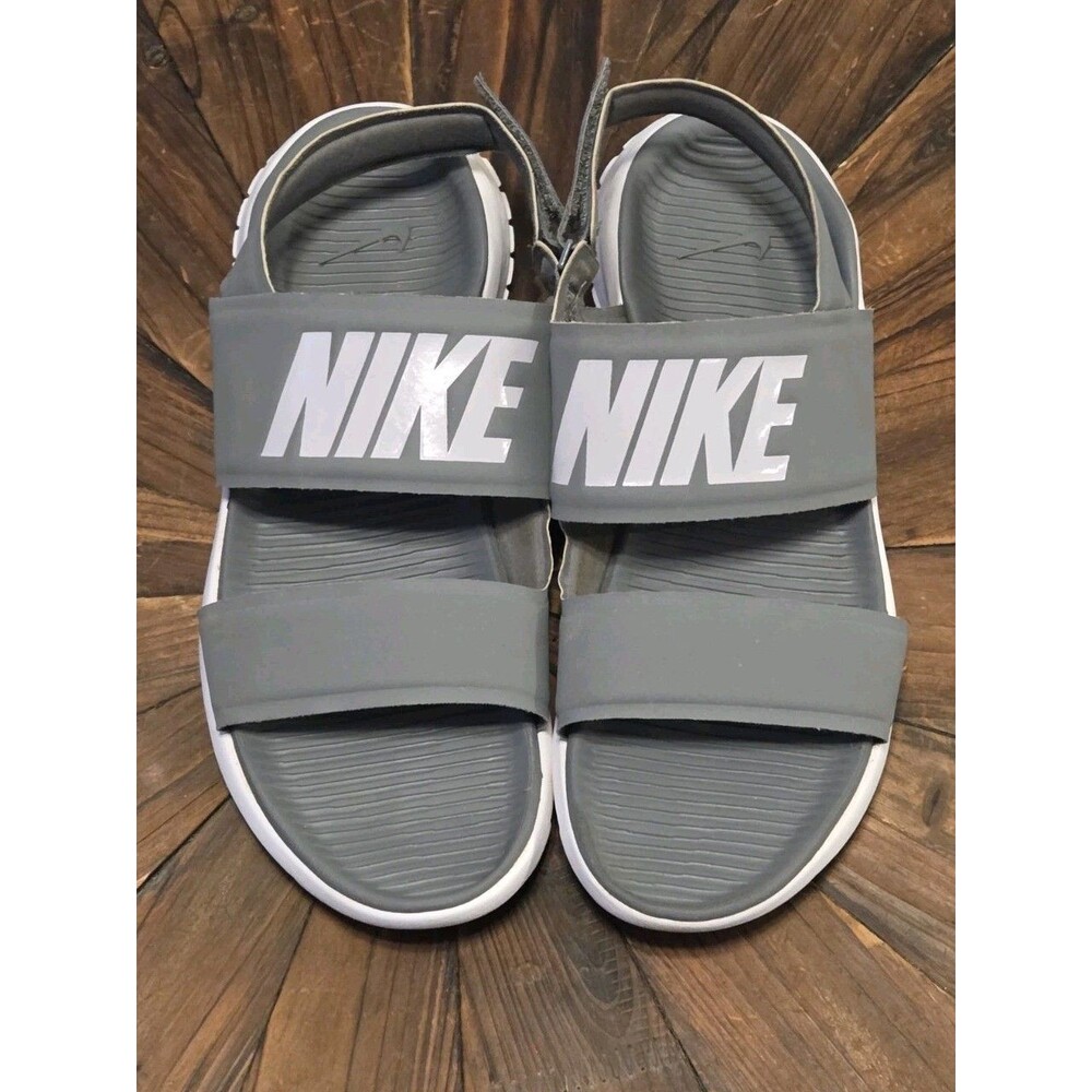 Nike Women's Tanjun sandals in a gray & white - Size 11